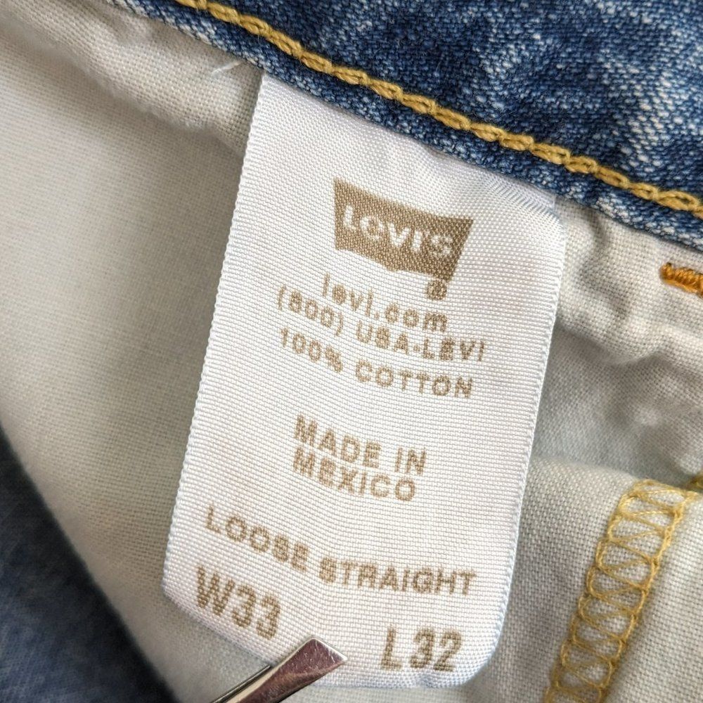 2000's era Levi's Loose Straight Carpenter Jeans - 33x32 - Med Wash - Picture 12 of 16